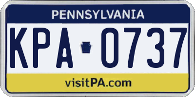 PA license plate KPA0737