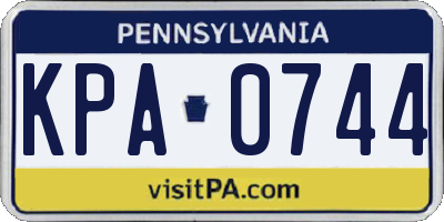 PA license plate KPA0744