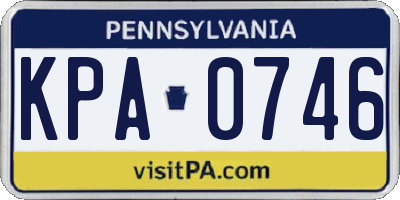 PA license plate KPA0746