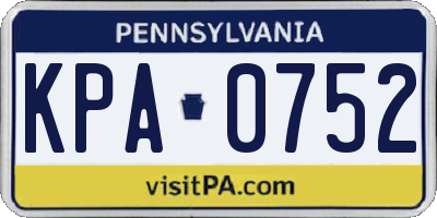 PA license plate KPA0752