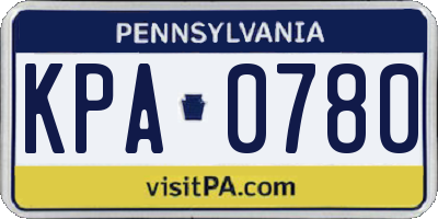 PA license plate KPA0780