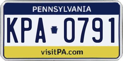 PA license plate KPA0791