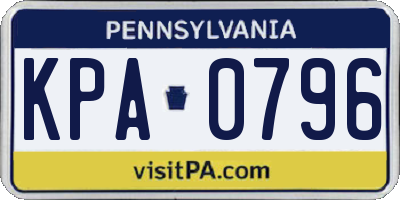 PA license plate KPA0796