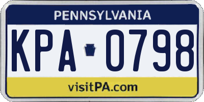 PA license plate KPA0798