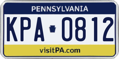 PA license plate KPA0812