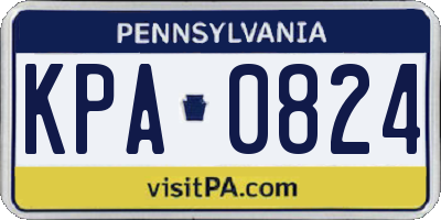 PA license plate KPA0824
