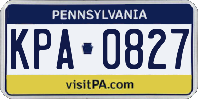 PA license plate KPA0827