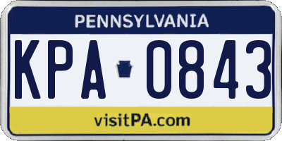 PA license plate KPA0843