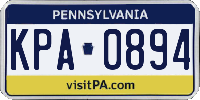 PA license plate KPA0894