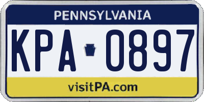 PA license plate KPA0897