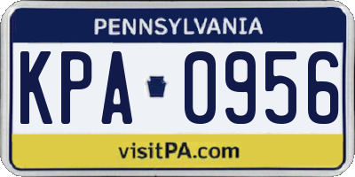 PA license plate KPA0956