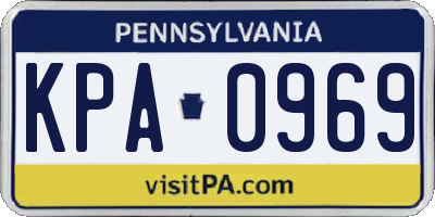 PA license plate KPA0969
