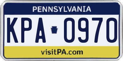 PA license plate KPA0970