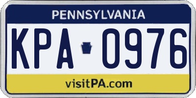 PA license plate KPA0976