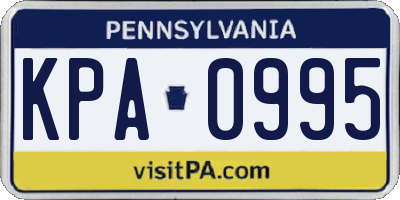 PA license plate KPA0995