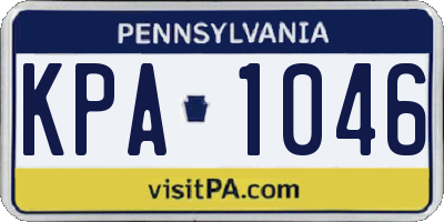 PA license plate KPA1046