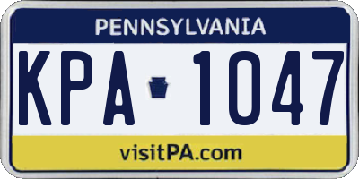PA license plate KPA1047