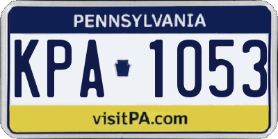 PA license plate KPA1053