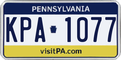 PA license plate KPA1077