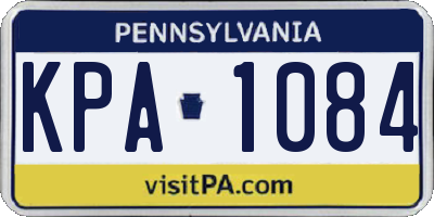 PA license plate KPA1084