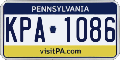 PA license plate KPA1086