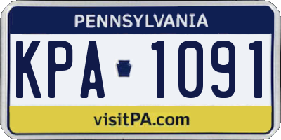 PA license plate KPA1091