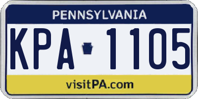 PA license plate KPA1105