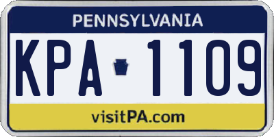 PA license plate KPA1109