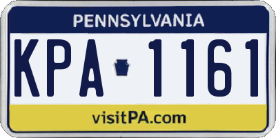 PA license plate KPA1161