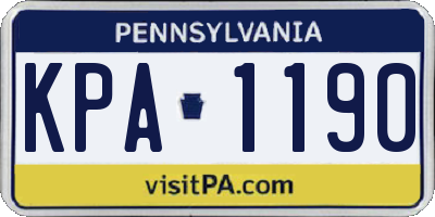 PA license plate KPA1190