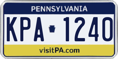 PA license plate KPA1240