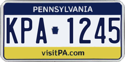 PA license plate KPA1245