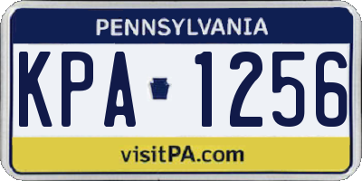 PA license plate KPA1256