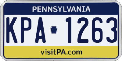 PA license plate KPA1263