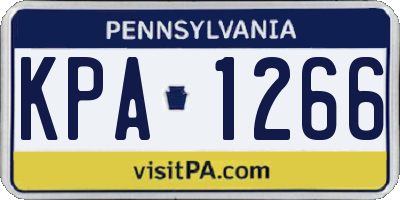 PA license plate KPA1266