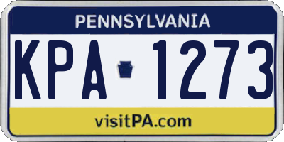 PA license plate KPA1273