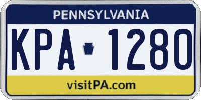 PA license plate KPA1280
