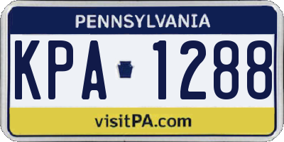 PA license plate KPA1288