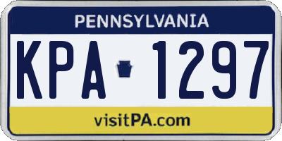 PA license plate KPA1297