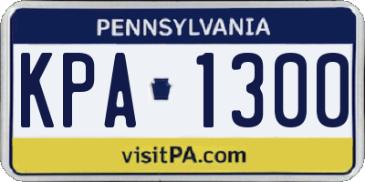 PA license plate KPA1300