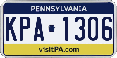 PA license plate KPA1306