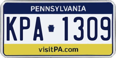 PA license plate KPA1309