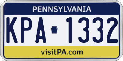 PA license plate KPA1332