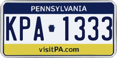 PA license plate KPA1333