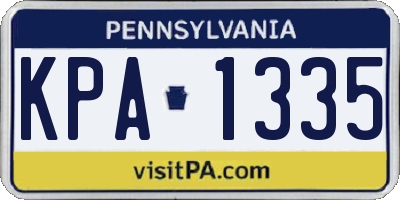 PA license plate KPA1335