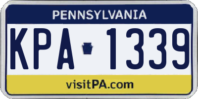 PA license plate KPA1339