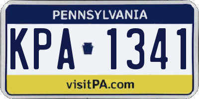 PA license plate KPA1341