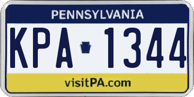 PA license plate KPA1344