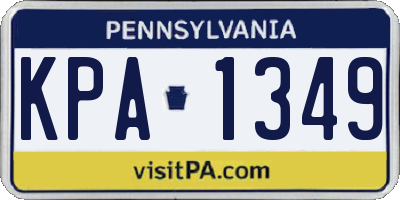PA license plate KPA1349