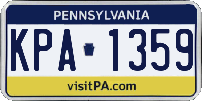 PA license plate KPA1359